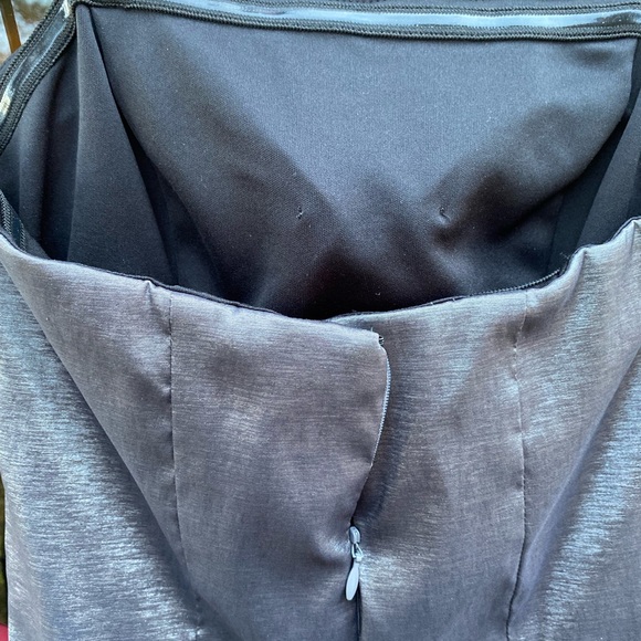 Slate Iridescent Gray Floral MIDI Dress with Slit - Picture 6 of 8